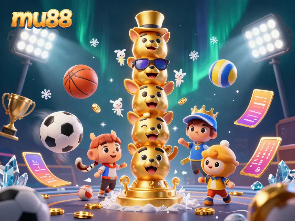 Experience thrilling sports betting at mu88 with dynamic 3D characters and casino elements.