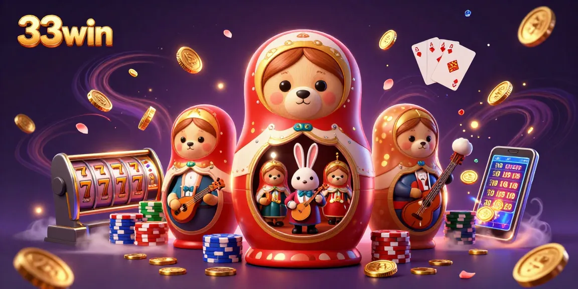 Engage with 33win's exhilarating slots experience featuring vibrant characters and dynamic casino elements.